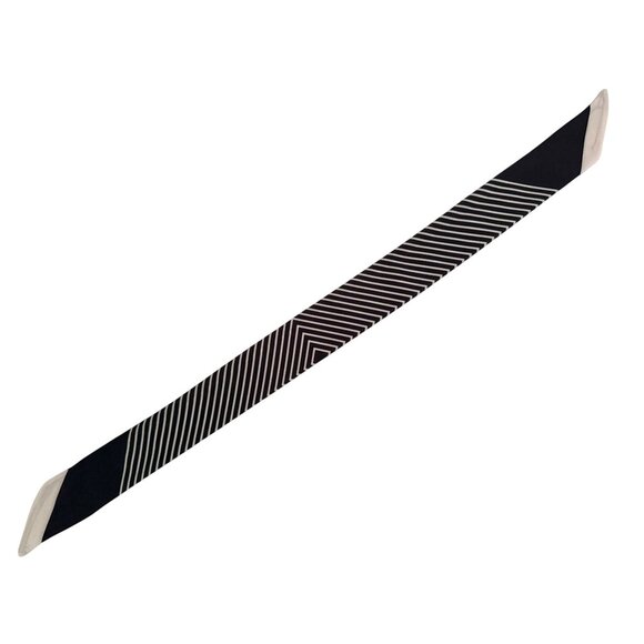 Striped Slim Scarf 34in Black White Retro Mod Minimalist Neck Tie Hair Bow Bag - Picture 3 of 10